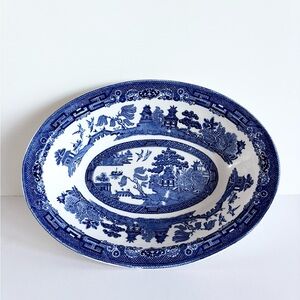 Vintage Johnson Bros Willow Blue 9 inch Vegetable Bowl England